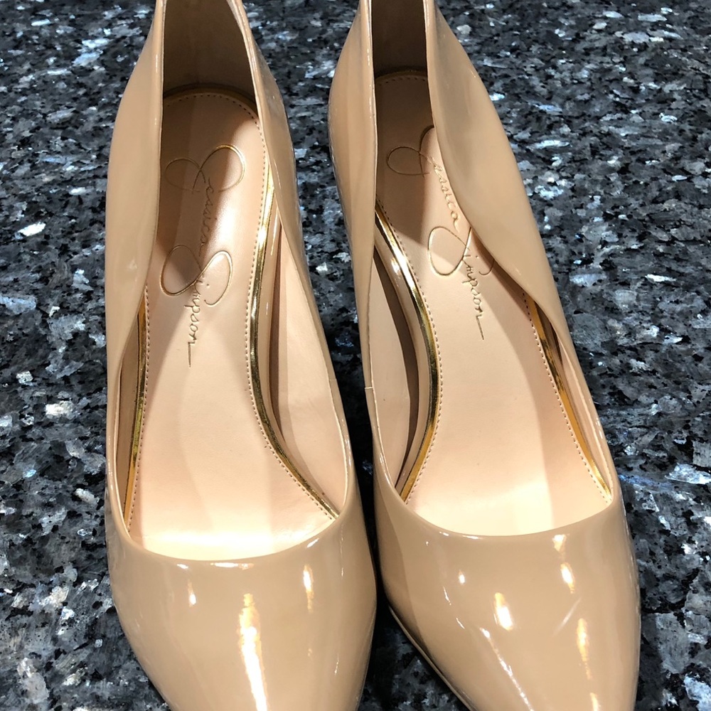 Jessica Simpson Nude Patent Heels